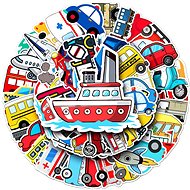 ANNAM Transportation Stickers 50 pcs - Different Stickers - Kids Stickers