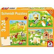 SCHMIDT Friends of the Farm Puzzle 3 × 24 pieces - Jigsaw Puzzle