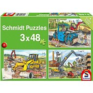 SCHMIDT Puzzle for little ones - On the construction site 3 × 48 pieces - Jigsaw Puzzle