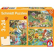 Schmidt Dinosaurs 3 × 24 pieces - Jigsaw Puzzle