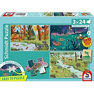 Schmidt Forest and Meadow Animals 3 × 24 pieces - Jigsaw Puzzle