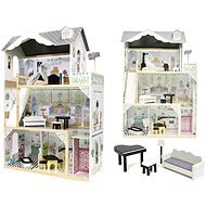 Dřevěný domeček pro panenky + nábytek 122 cm XXL LED - Doll House
