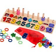 Montessori dřevěný třídič čísel 3v1  - Puzzle