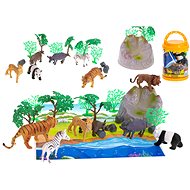 Wild safari animal figurines 7 pcs + accessories - Figure