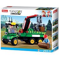 Sluban Town Farm M38-B0778 Tractor with log trailer - Building Set