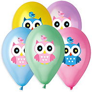 Smart Balloons Printed Balloons 5pcs Owl - Balloons