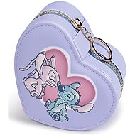 Disney Stitch & Angel heart-shaped jewellery box with zipper, purple - Jewellery Box