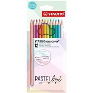STABILOaquacolor - Pastellove - 12 db-os szett - 12 különböző szín - Színes ceruza