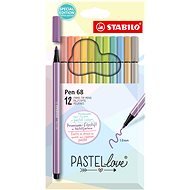 STABILO Pen 68 - Pastellove - 12 ks sada - 12 různých barev - Fixy
