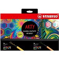 STABILO ARTY – 68 ks – jemné linery a prémiové vláknové fixky - Fixky