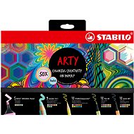 STABILO ARTY - 50 pcs - highlighters, crayons, fine liners and premium fibre markers - Art Supplies