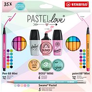 STABILO Pastellove - 35 pcs - fine liners, premium fibre markers, highlighters and graphite pencils - Felt Tip Pens