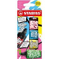STABILO BOSS MINI by Snooze One - 5 db-os szett - rózsaszín, kék, sárga, zöld és fekete - Szövegkiemelő