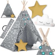 Nukido Children's tent with light - grey with stars - Tent for Children