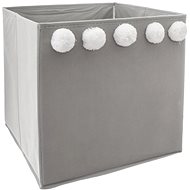 Atmosphera for Kids Toy storage box grey with pompoms - Storage Box