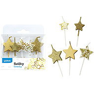 LUMA Trading star candle, 5 pcs, gold - Candle Set