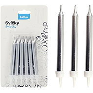 LUMA Trading candle metal, 12 pcs, silver - Candle Set