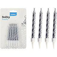 LUMA Trading spiral candle, 12 pcs, silver - Candle Set