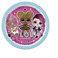 UNIQUE Paper plates LOL surprise, 8 pcs - 22 cm - Set of Plates