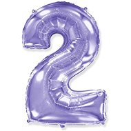 Balloon foil numbers purple - lilac 102 cm - 2 - Inflatable Balloon