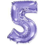 Balloon foil numbers purple - lilac 102 cm - 5 - Inflatable Balloon