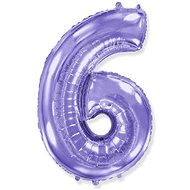Balloon foil numbers purple - lilac 102 cm - 6 - Inflatable Balloon