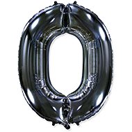 Balloon foil numerals black 102 cm - 0 - Inflatable Balloon
