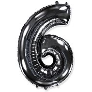 Balloon foil numerals black 102 cm - 6 - Inflatable Balloon