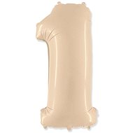 Balloon foil numbers cream - 102 cm - 1 - Inflatable Balloon