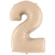 Balloon foil numbers cream - 102 cm - 2 - Inflatable Balloon