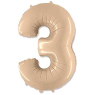 Balloon foil numbers cream - 102 cm - 3 - Inflatable Balloon