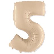 Balloon foil numbers cream - 102 cm - 5 - Inflatable Balloon