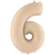 Balloon foil numbers cream - 102 cm - 6 - Inflatable Balloon