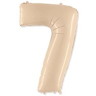 Balloon foil numbers cream - 102 cm - 7 - Inflatable Balloon