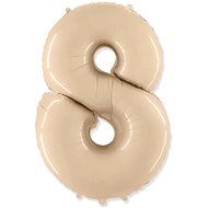 Balloon foil numbers cream - 102 cm - 8 - Inflatable Balloon