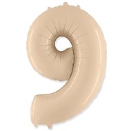 Balloon foil numbers cream - 102 cm - 9 - Inflatable Balloon