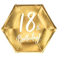 Paper plates 18 years gold 20 cm 6 pcs - Set of Plates