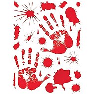 GUIRCA Halloween decoration, bloody stickers 30 × 39 cm, 46 pcs - Decoration