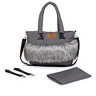 HappyBee Bag with fur Trinity graphite - Pram Bag