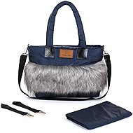 HappyBee Bag with fur Trinity blue - Pram Bag