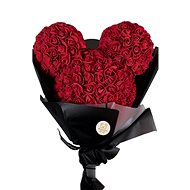 Teddy bear Puget of roses Mickey dark red - Rose Bear