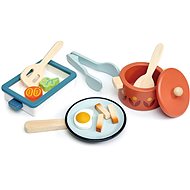 Tender Leaf Set of Wooden Cooking Pots and Pans - Kitchenware Set