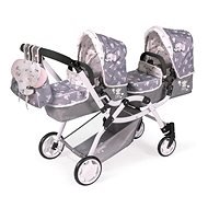 DeCuevas 80335 Collapsible Pram for Twin Dolls 3-in-1 with Backpack SKY 2020 - Doll Stroller