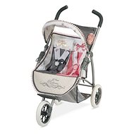 DeCuevas 90331 Collapsible Three-Wheeled Pram for Reborn 2019 Twin Dolls - Doll Stroller