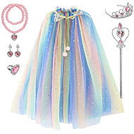 Toybit Rainbow Queen Cape Set with Jewellery 8pcs - Costume