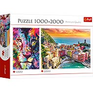 TREFL Puzzle Lion 1000 pieces + Italy 2000 pieces - Jigsaw Puzzle