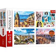 TREFL Puzzle Amalfi, Dog Portraits, Balloons over Cappadocia and Park Güell 4 × 1000 pieces - Jigsaw Puzzle