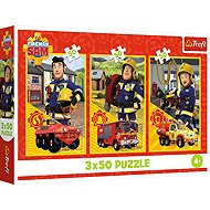Trefl Puzzle 3×50 pieces Fireman Sam: Team from the Fire Station 3-in-1 - Jigsaw Puzzle