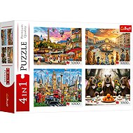 TREFL Puzzle Painted Cities and Capybaras 4 × 1000 pieces - Jigsaw Puzzle