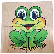 T-Wood puzzle frog/cloud - 4 pieces - Wooden Puzzle